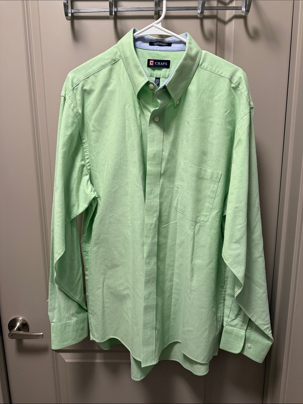 Chaps Men's Light Green Button-Down Shirt